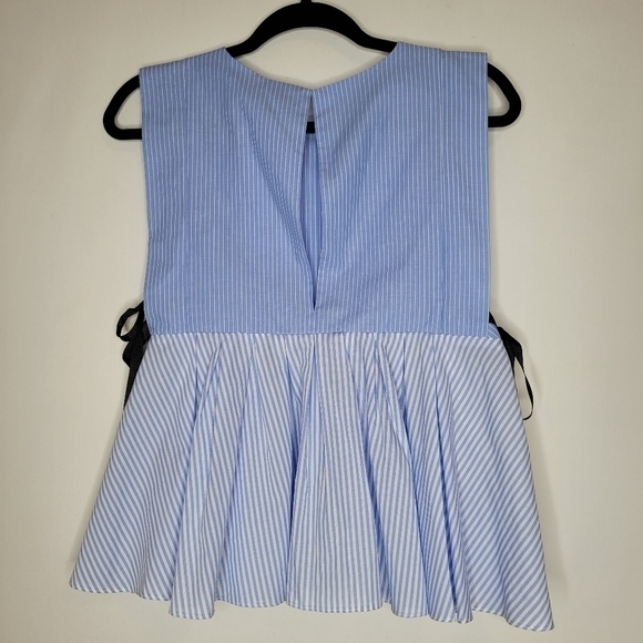 Zara Blue and White Striped Peplum Top - Picture 10 of 13